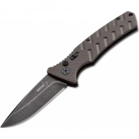 Автоматический складной нож Boker Plus Strike Coyote Spearpoint, сталь AUS-8 BlackWash™ Plain, рукоять анодированный алюминий, BK01BO424 купить в Абакане