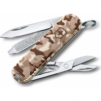 Нож перочинный Victorinox CLASSIC, сталь X55CrMo14, рукоять Cellidor®, песочный камуфляж купить в Абакане