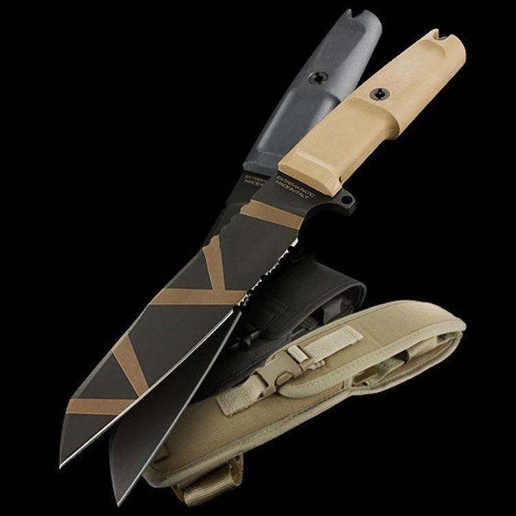 Нож с фиксированным клинком Extrema Ratio Task Desert Warfare 1/3 Serrated, сталь Bhler N690, рукоять прорезиненный форпрен