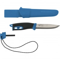 Нож с фиксированным лезвием Morakniv Companion Spark (S) Blue, сталь Sandvik 12C27, рукоять резина/пластик купить в Абакане