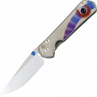 Нож складной Chris Reeve Large Sebenza 21 Unique Graphics Ametyst Cabochon, сталь CPM-S35VN, рукоять титан купить в Абакане