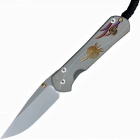 Нож складной Chris Reeve Large Sebenza 21 Unique Graphics Citrine Cabochon, сталь CPM-S35VN, рукоять титан купить в Абакане