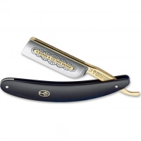 Опасная бритва Boker 14er 8/8, углеродистая сталь с позолотой, рукоять черный акрил купить в Абакане