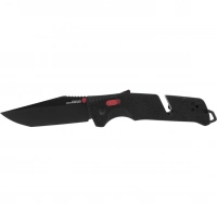 Полуавтоматический складной нож Trident Mk3 Black-Red Tanto, сталь D2, рукоять GRN купить в Абакане