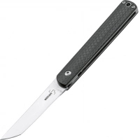 Складной нож Wasabi CF — Boker Plus 01BO632, лезвие сталь 440C Satin, рукоять карбон, чёрный купить в Абакане