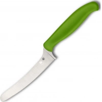 Универсальный кухонный нож Spyderco Z-Cut Offset Kitchen Green, сталь CTS™ — BD1 Alloy, рукоять зеленый полипропилен купить в Абакане