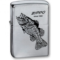 Зажигалка ZIPPO Black Bass Brushed Chrome, латунь с никеле-хром. покрыт., серебр., матов., 36х56х12мм купить в Абакане