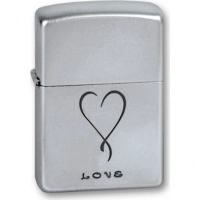 Зажигалка ZIPPO Love Satin Chrome, латунь с никеле-хромовым покрыт., серебр., матовая, 36х56х12 мм купить в Абакане