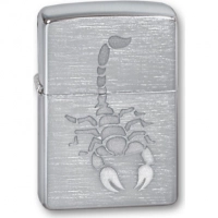 Зажигалка ZIPPO Scorpion Brushed Chrome, латунь с никеле-хром.покрыт., серебр., матов., 36х56х12 мм купить в Абакане